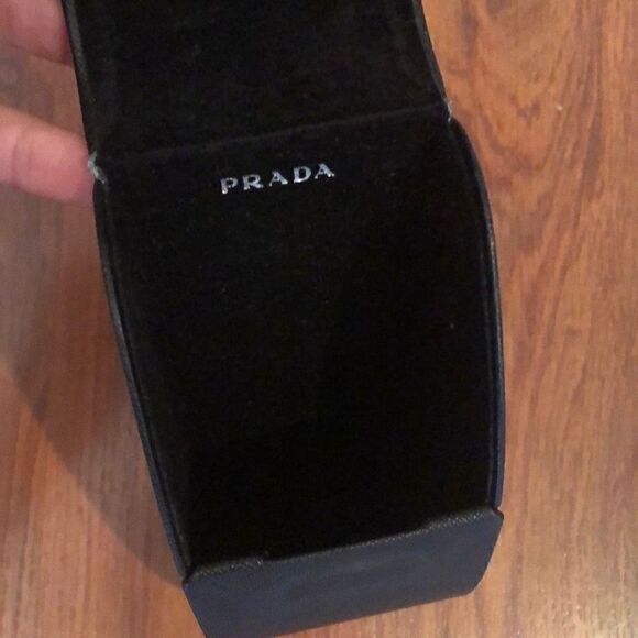 Prada Black hard eyeglass sunglass case magnetic closure main image 4